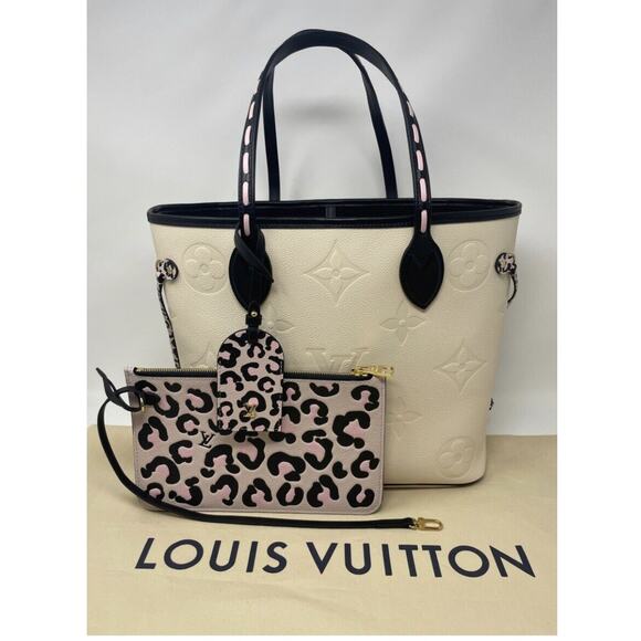 Louis Vuitton Neverfull Wild At Heart MM Ivory Leather NEW - Picture 5 of 14